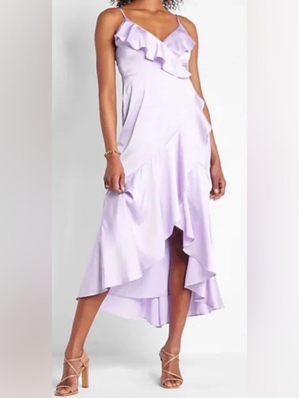 Express Lavender High-Low Ruffle Skirt